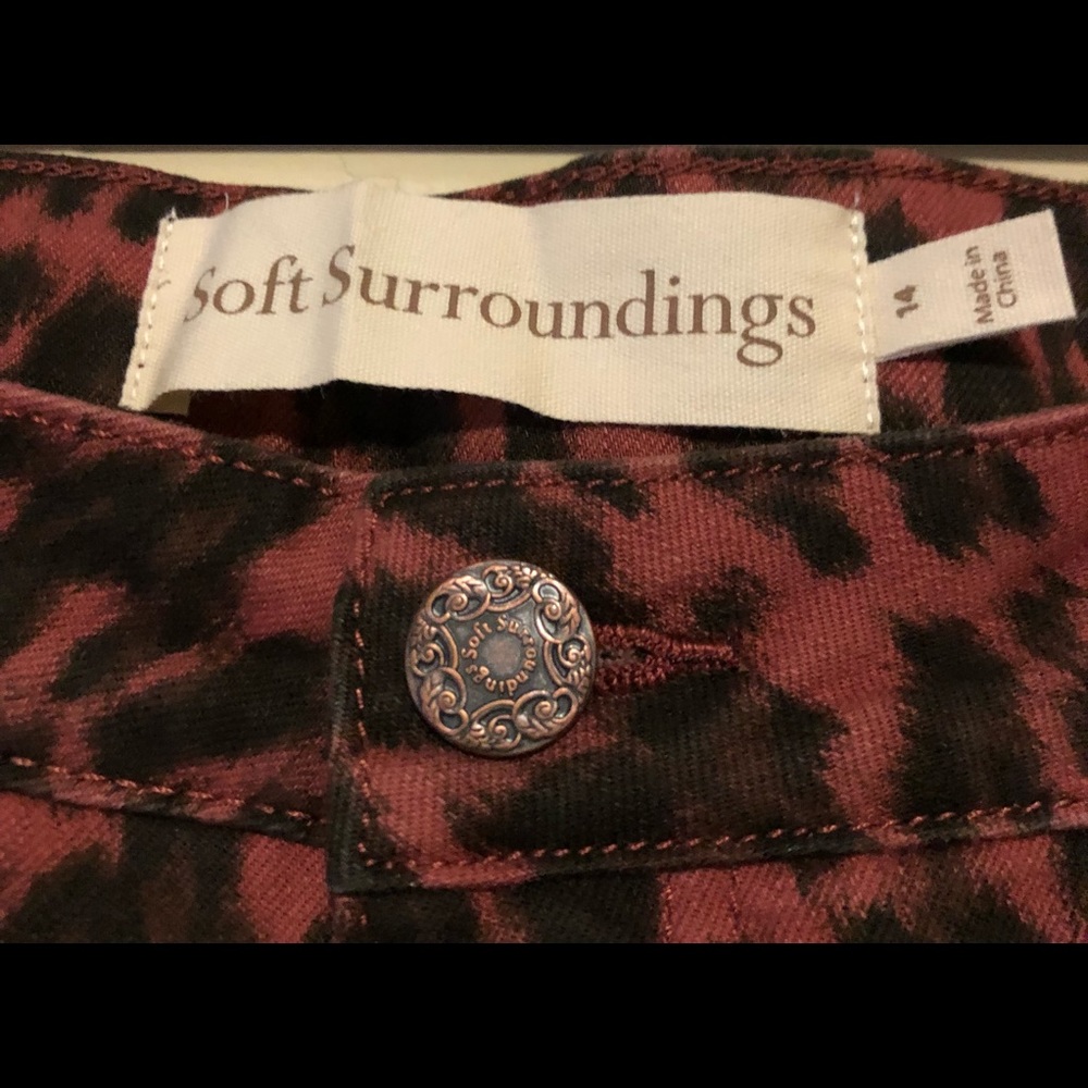 Soft Surroundings NWT The Ultimate High Rise Skinny Ankle Jean in Leopard Sz 14 - Picture 8 of 14